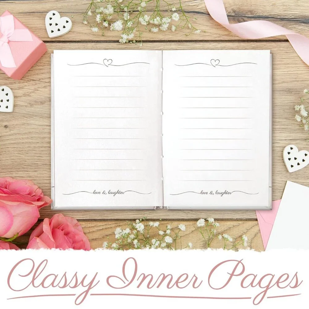 Hard Cover His and Her Rose Gold Wedding Vow Book - Picture 3 of 7